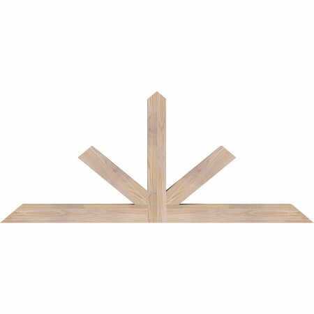Ekena Millwork Saratoga Smooth Timber Gable Bracket, Douglas Fir, 60"W x 25"H x 3 1/2"D x 3 1/2"F, 10/12 Pitch GBW060X25X0404SAR00SDF